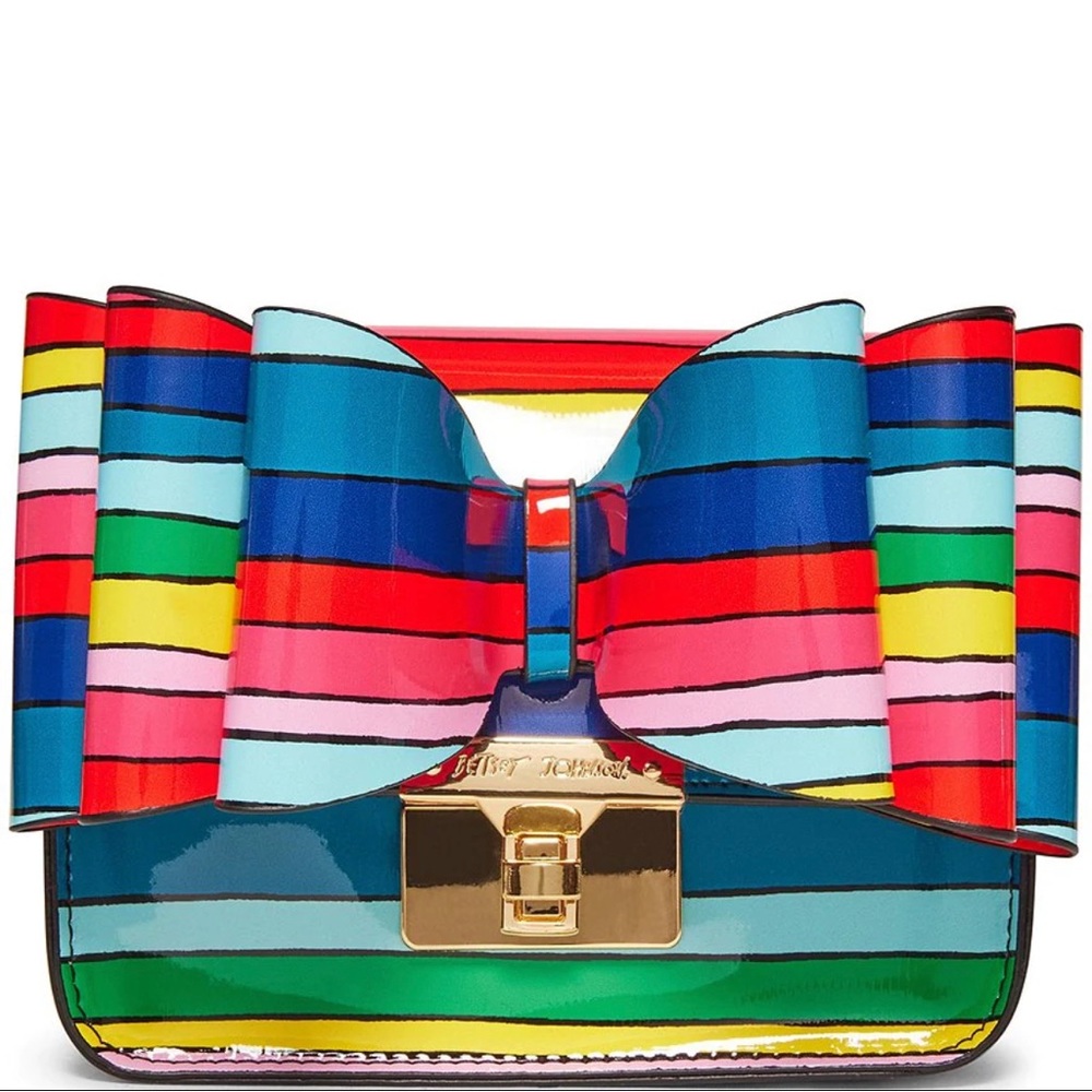 NWOT Betsey Johnson The Bow Bag in Rainbow